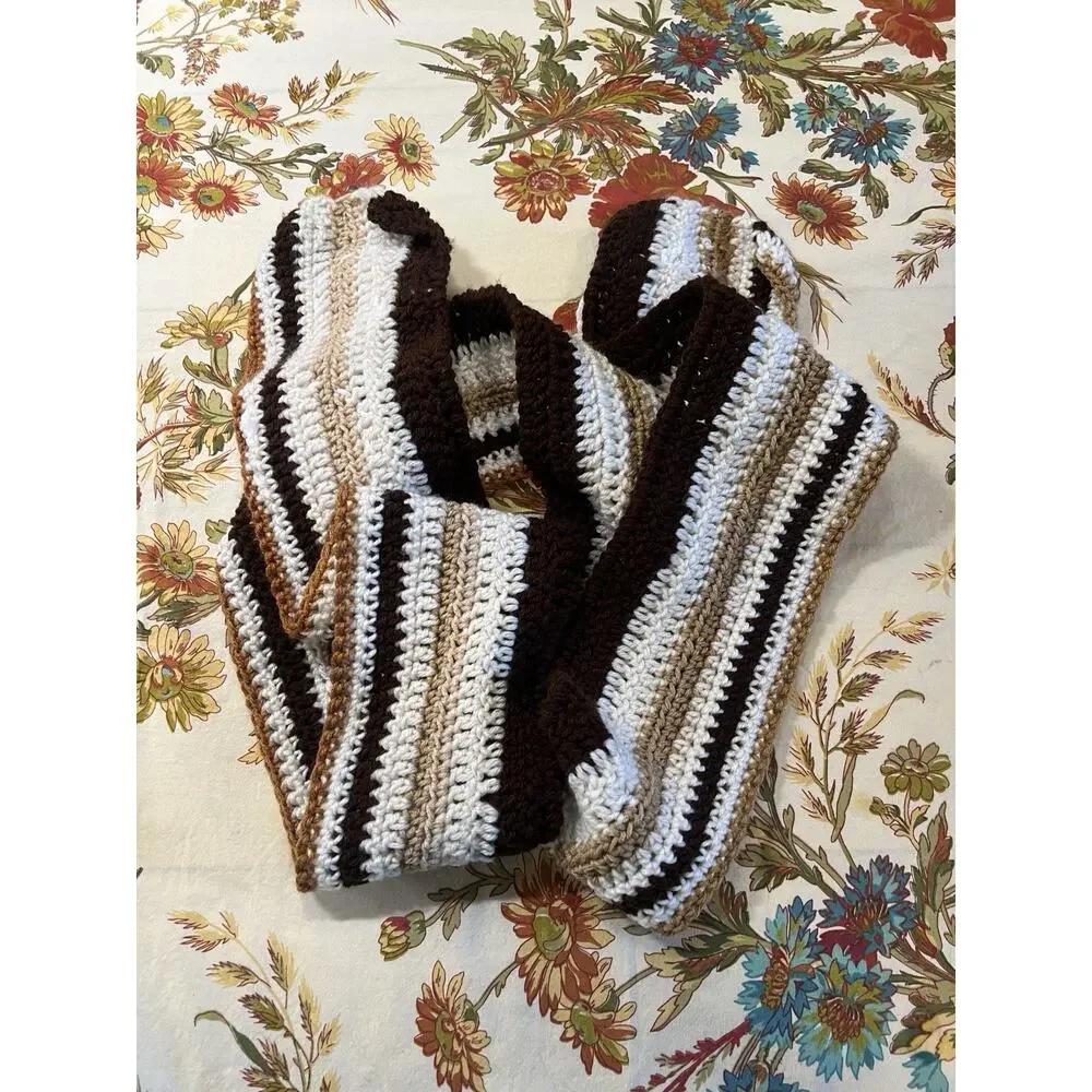 Handmade Crochet Bacon & Eggs Scarf 72”x5”